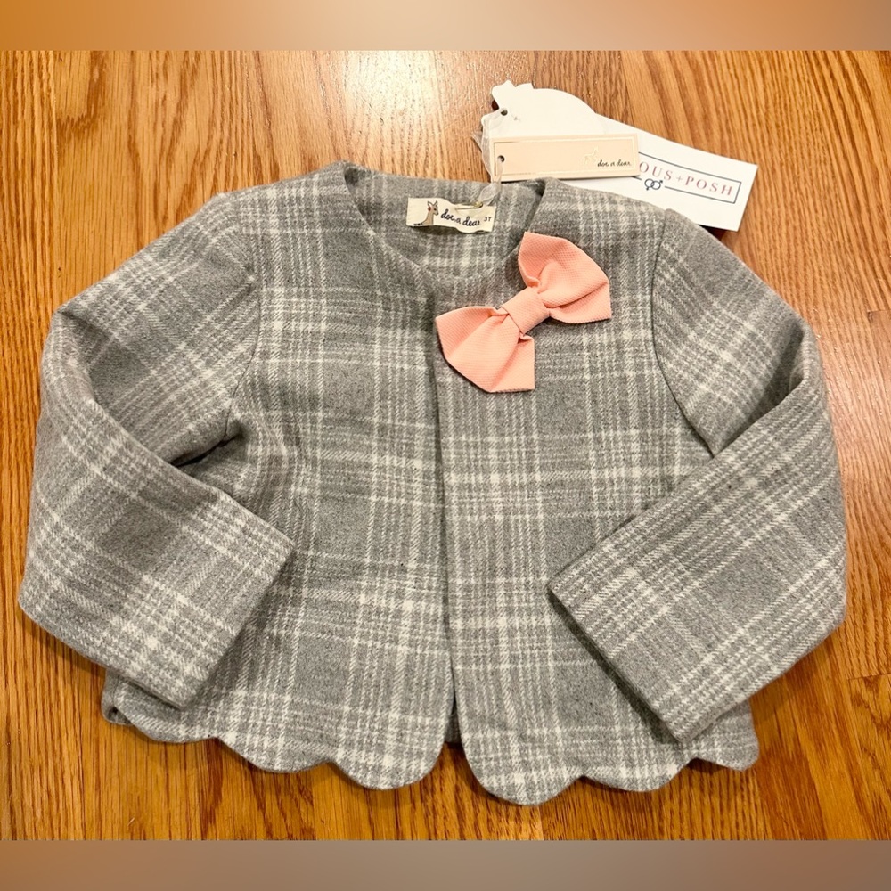 NWT Doe A Dear Toddler Wool Liner Jacket Size 3T